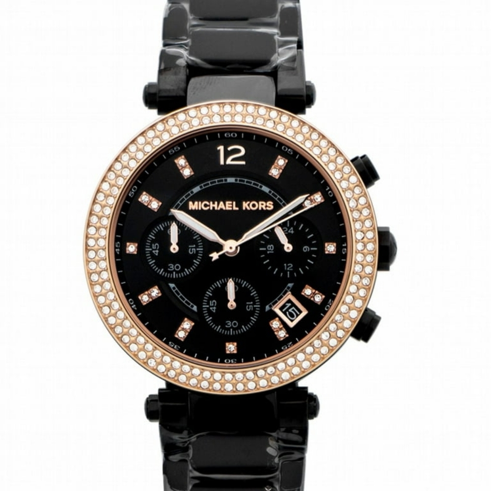 Michael Kors Women's Parker MK5885 Black Stainless-Steel Analog Quartz Watch